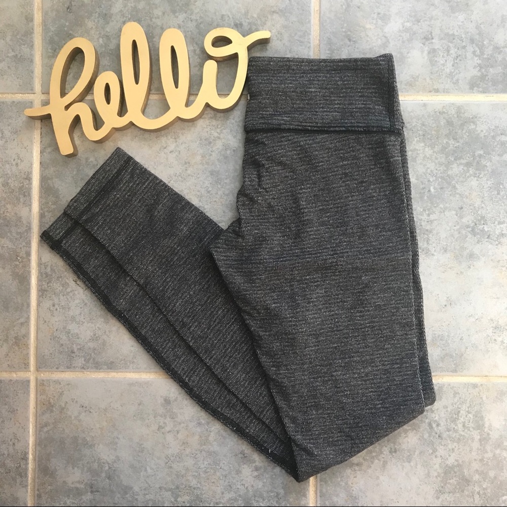 Lululemon Leggings Mid Rise Grey Warm Thermal 2 - Picture 9 of 10